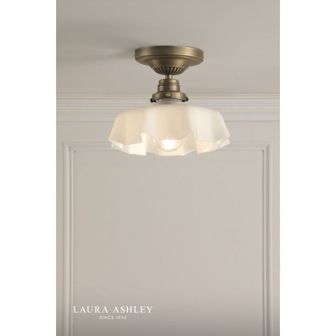 Laura Ashley Banham Antique Brass Semi Flush Fitting