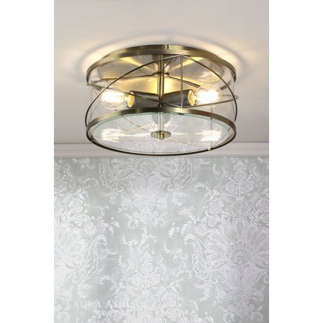Laura Ashley Beckworth 3 Light Semi Flush Fitting
