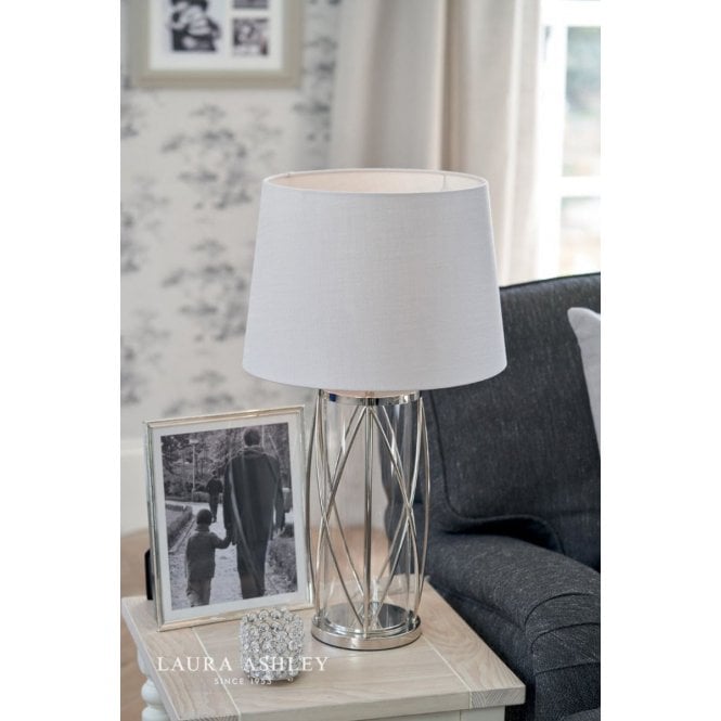 Laura Ashley Beckworth Polished Nickel Lattice Table Lamp Base Only