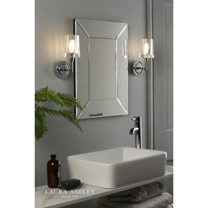 Laura Ashley Blake Bathroom Wall Light in Polsihed Chrome