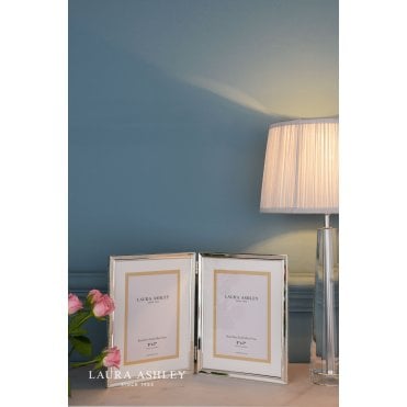 Boxed Double Photo Frame Polished Silver