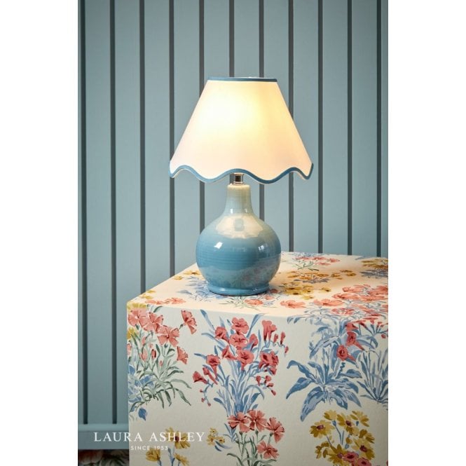 Laura Ashley Bramhope Blue Table Lamp C/W Shade