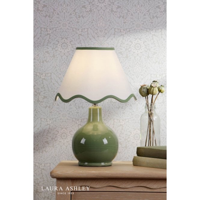 Laura Ashley Bramhope Green Table Lamp C/W Shade