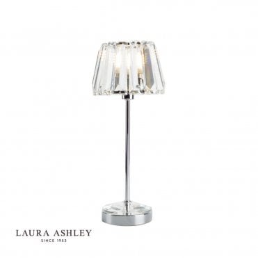 Capri Table Polished Chrome with Crystal Glass Shade