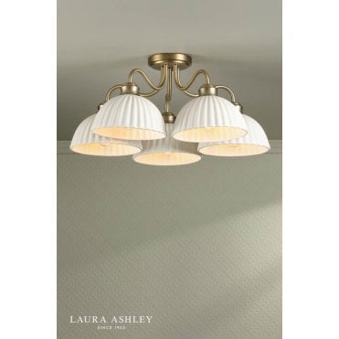 Durford Matt Antique Brass Semi-Flush