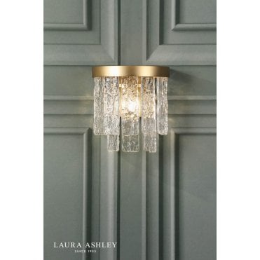 Durnsford Brass & Textured Glass Wall Light