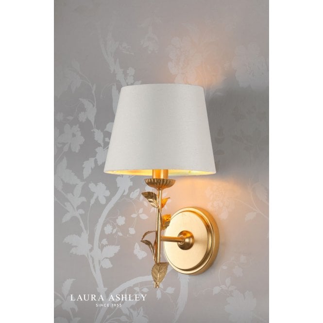 Laura Ashley Halton Gold Leaf Wall Light C/W Shade