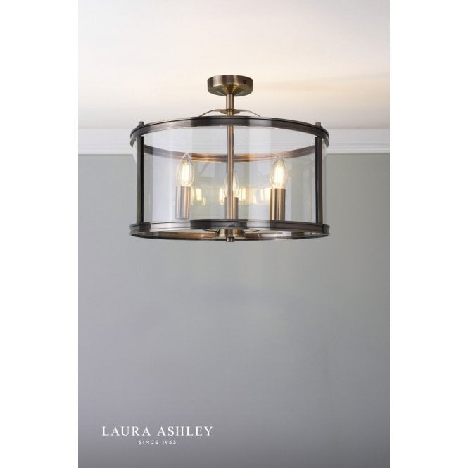 Laura Ashley Harrington 3 Light Semi Flush