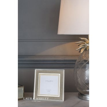 Harrison Square Polished Silver Linen Photo Frame