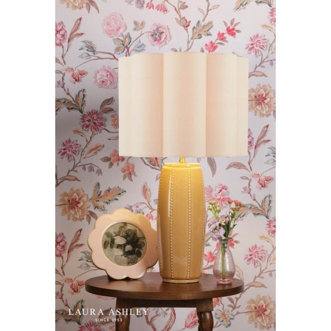Laura Ashley Littleton Yellow Ceramic Table Lamp C/W Shade
