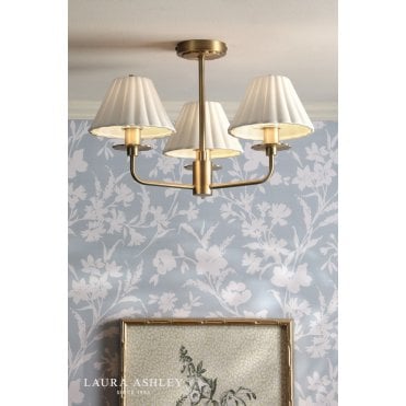 Mixbury 3 Light Semi Flush Antique Brass