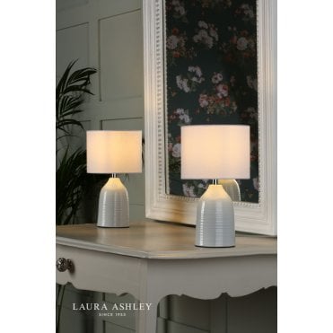 Penny Twin Pack Cream Table Lamps C/W Shades