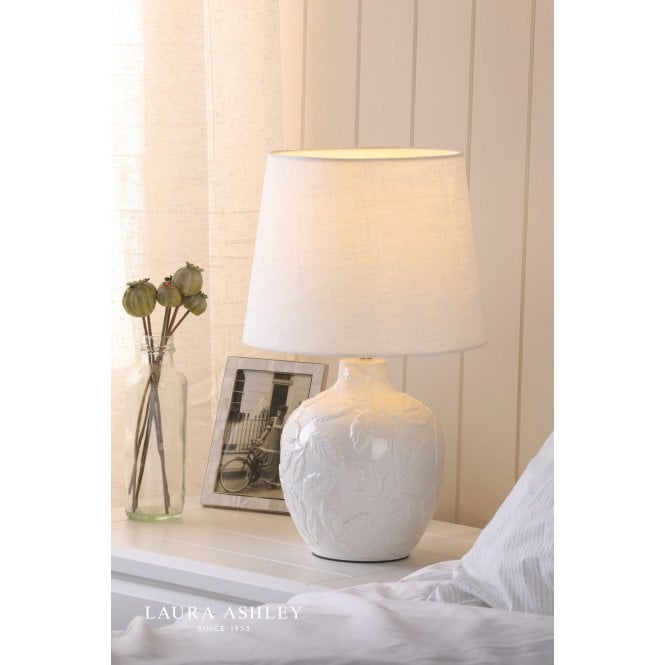 Laura Ashley Redhall White Table Lamp C/W Shade