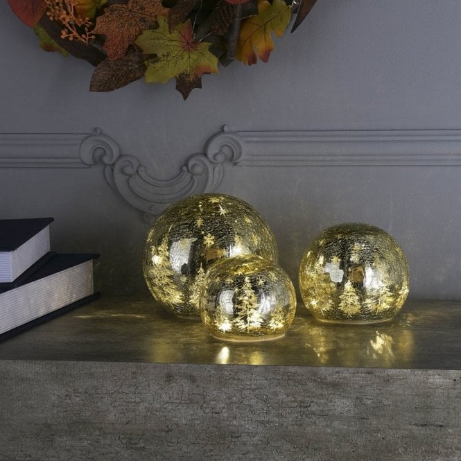 Laura Ashley Set of 3 Glass Christmas Ornaments