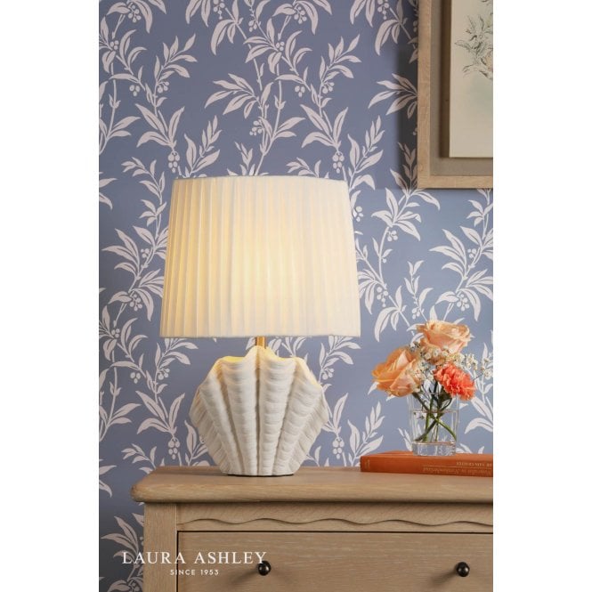 Laura Ashley Shell White Ceramic Table Lamp C/W Shade