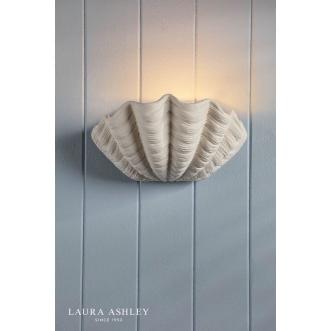 Laura Ashley Shell White Ceramic Wall Light