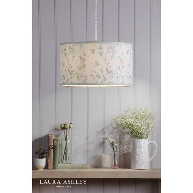 Laura Ashley Summer Palace Green Cotton Drum Shade