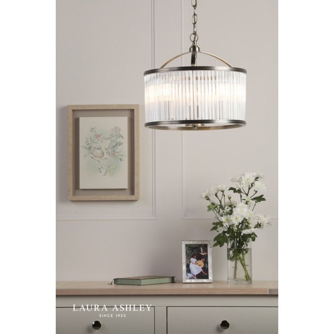 Laura Ashley Sutton 3 Light Anique Brass Pendant