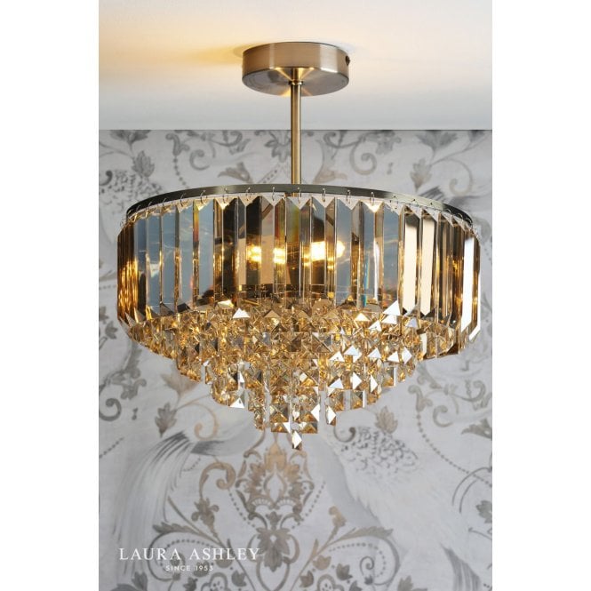 Laura Ashley Vienna 3 Light Semi Flush Champagne Crystal