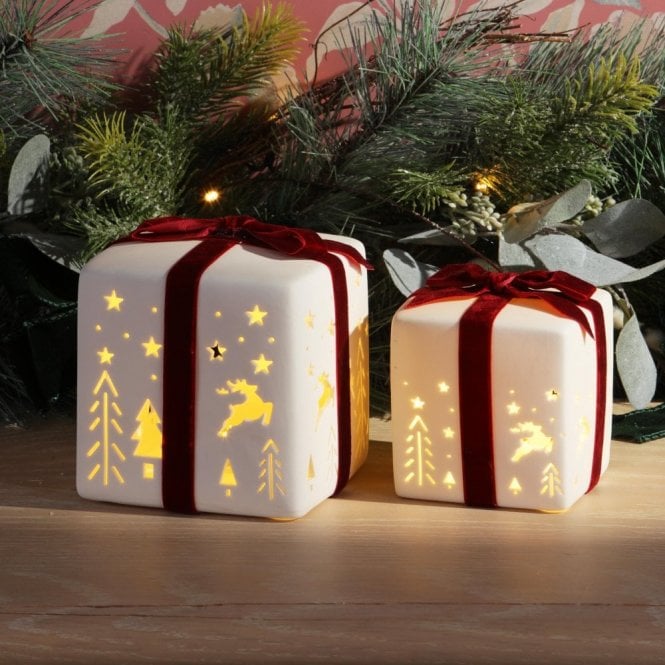 Laura Ashley White & Red Ceramic Present