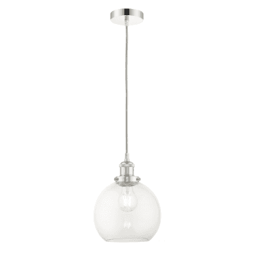 Lewis Glass Ball Polished Chrome Pendant
