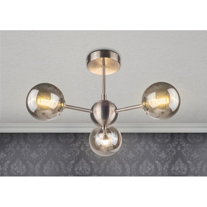 Magnalux Barbara Satin Chrome Semi Flush