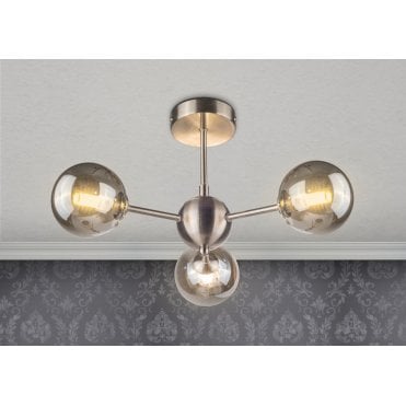 Barbara Satin Chrome Semi Flush