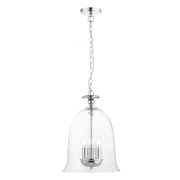 Bell 3 Light Clear Glass Pendant