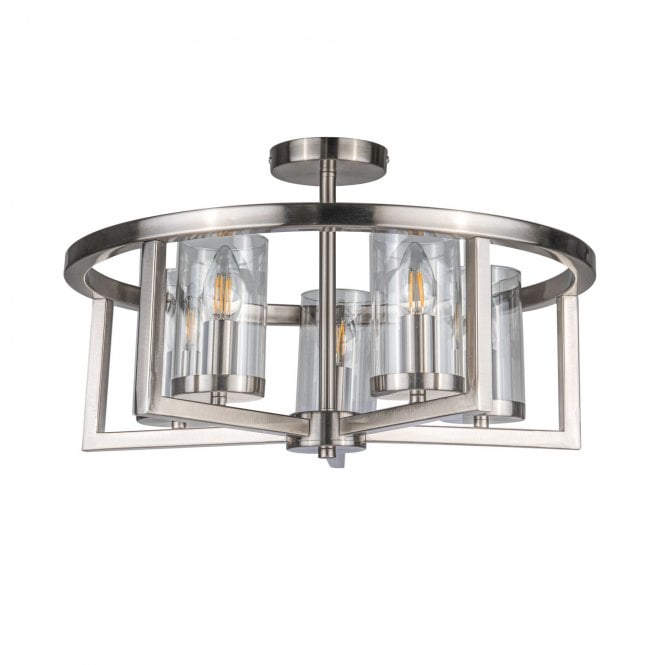 Magnalux Costello Satin Chrome Semi Flush