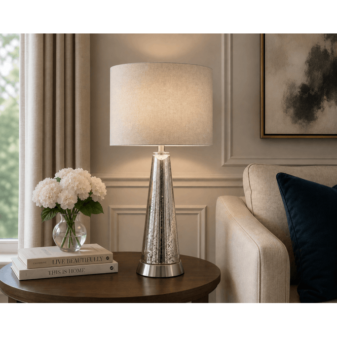 Magnalux Ember Glass Table Lamp C/W Shade
