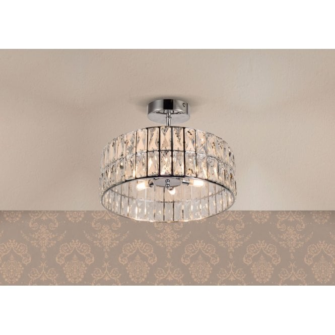 Magnalux Haley 6 Light Crystal Semi Flush