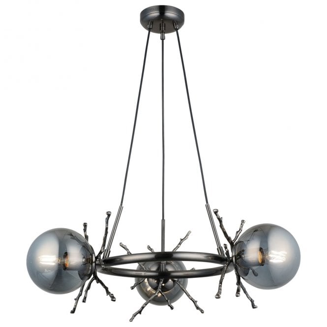 Magnalux Harvey Brushed Black Chrome Pendant