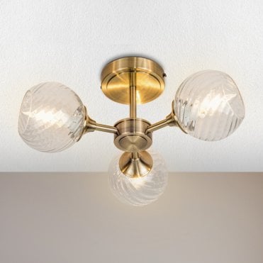 Mona Antique Brass Semi Flush Fitting