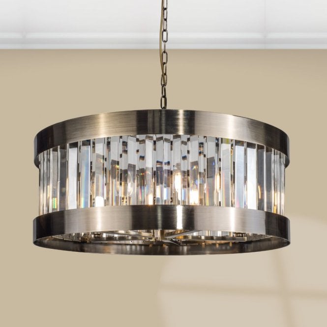Magnalux Pandora E27 5 Light Crystal Drum Pendant