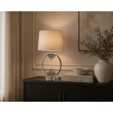 Manhatten E27 Crystal Table Lamp C/W Shade