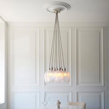 Mia Polished Nickel 7 Light Cluster Pendant