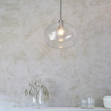 Molly Hammered Glass Bowl Pendant