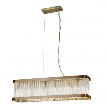 Pandora 5 Light Long Crystal Bar Pendant
