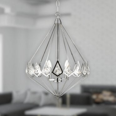 Paragon E27 3 Light Crystal Pendant Polished Chrome