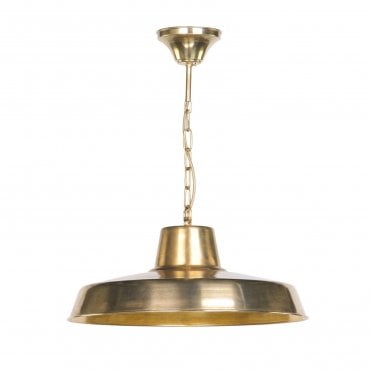 Penzance Natural Brass Outdoor Pendant IP23