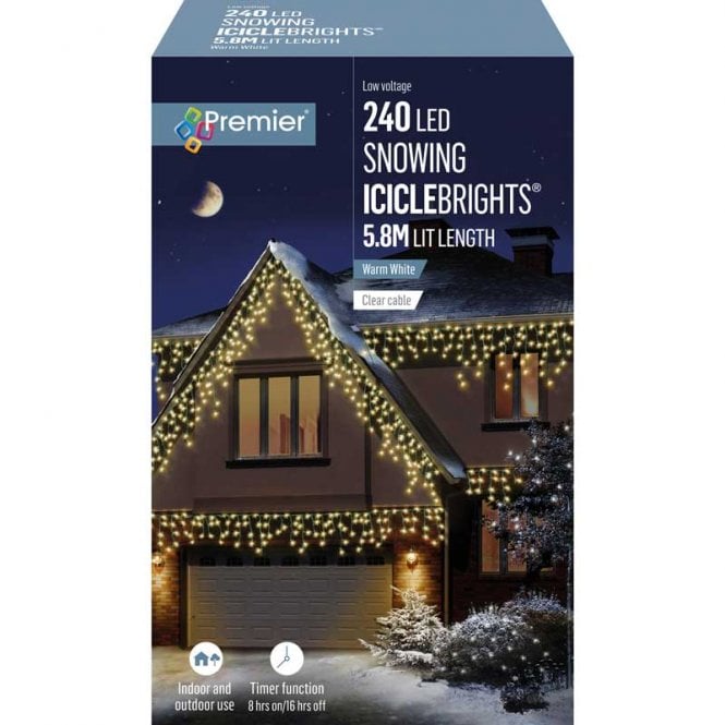 Premier Christmas Lighting 240LED Snowing Iciclebrights