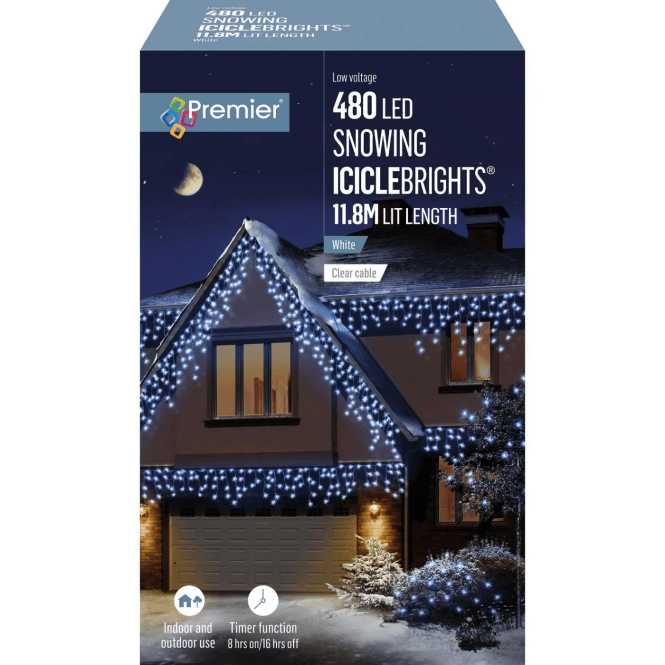 Premier Christmas Lighting Snowing Icicles 480 LED