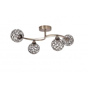 Ronda Semi Flush Light with Mesh Ball Shade