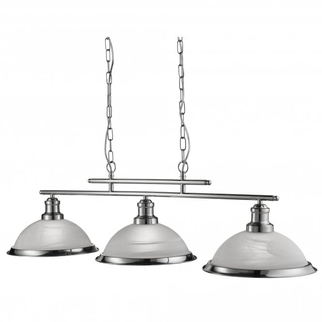 Searchlight Bistro 3 Light Ceiling Bar with Marble Glass
