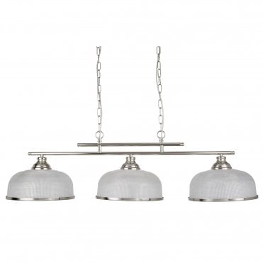 Bistro II 3 Light Ceiling Bar With Halophane Glass