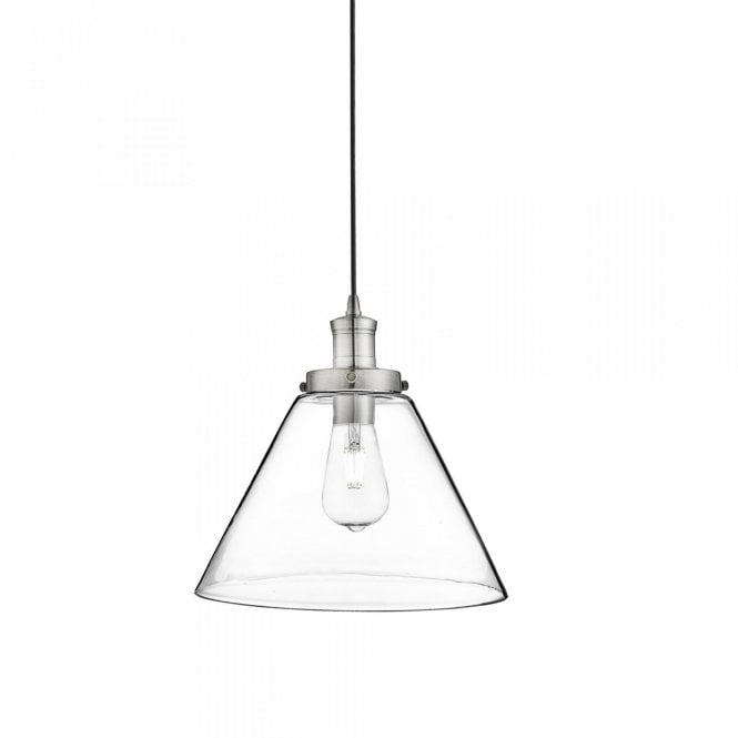 Searchlight Pyramid 1 Light Pendant Clear Glass Shade