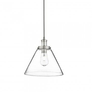 Pyramid 1 Light Pendant Clear Glass Shade